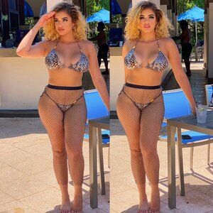 Sexy Crystal Fishnet Leggings Pants Onesize